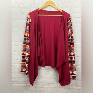 Pink Diamondback Womens Size XL Aztec Southwestern Asymmetrical Cardigan